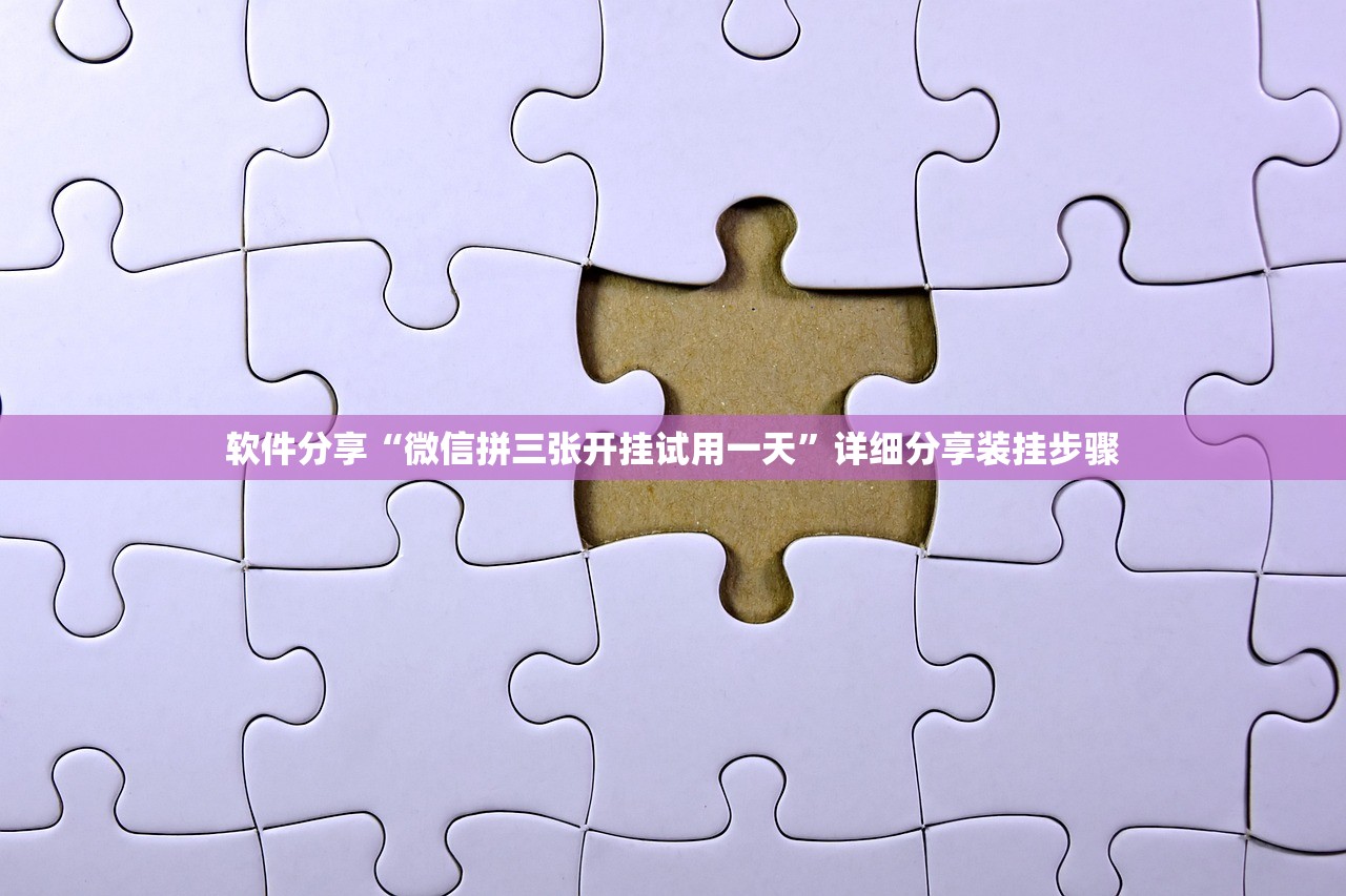 软件分享“微信拼三张开挂试用一天”详细分享装挂步骤