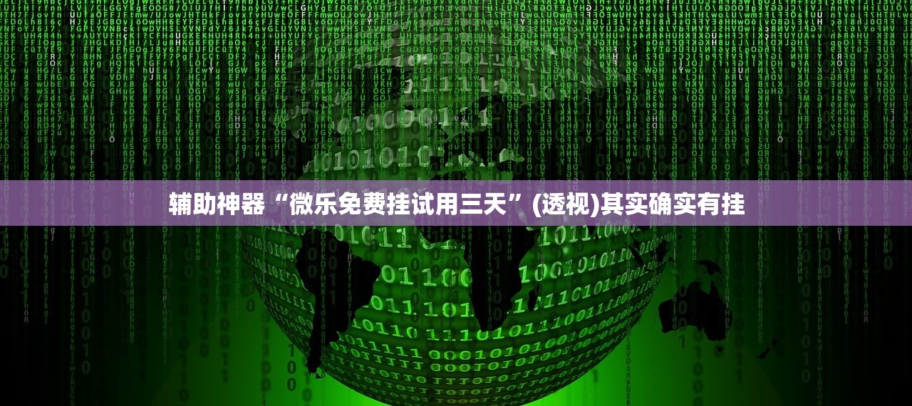 辅助神器“微乐免费挂试用三天”(透视)其实确实有挂
