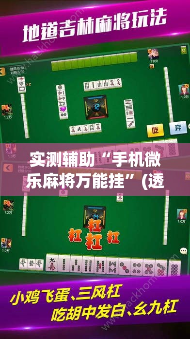 实测辅助“手机微乐麻将万能挂	”(透视)其实确实有挂