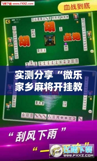 实测分享“微乐家乡麻将开挂教程方法”详细分享装挂步骤