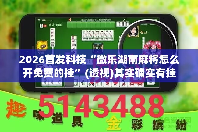 2026首发科技“微乐湖南麻将怎么开免费的挂”(透视)其实确实有挂