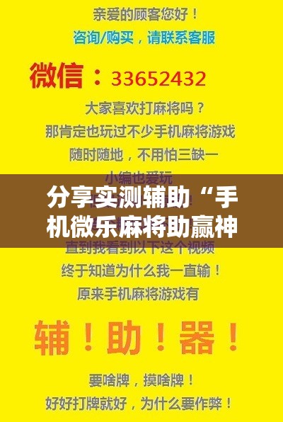 分享实测辅助“手机微乐麻将助赢神器”详细分享装挂步骤