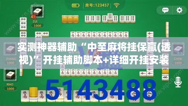 实测神器辅助“中至麻将挂保赢(透视)”开挂辅助脚本+详细开挂安装教程