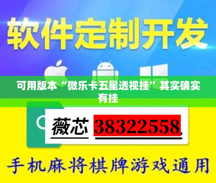 可用版本“微乐卡五星透视挂”其实确实有挂