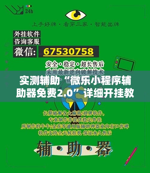 实测辅助“微乐小程序辅助器免费2.0	”详细开挂教程