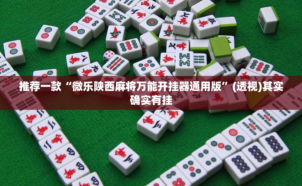 推荐一款“微乐陕西麻将万能开挂器通用版”(透视)其实确实有挂