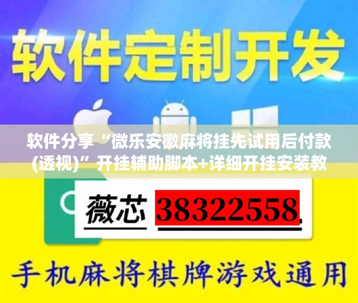 软件分享“微乐安徽麻将挂先试用后付款(透视)	”开挂辅助脚本+详细开挂安装教程