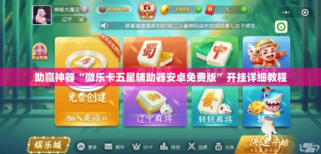 助赢神器“微乐卡五星辅助器安卓免费版”开挂详细教程