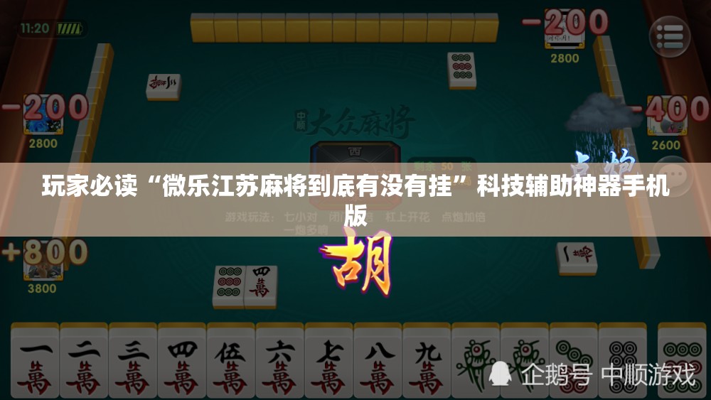 玩家必读“微乐江苏麻将到底有没有挂”科技辅助神器手机版