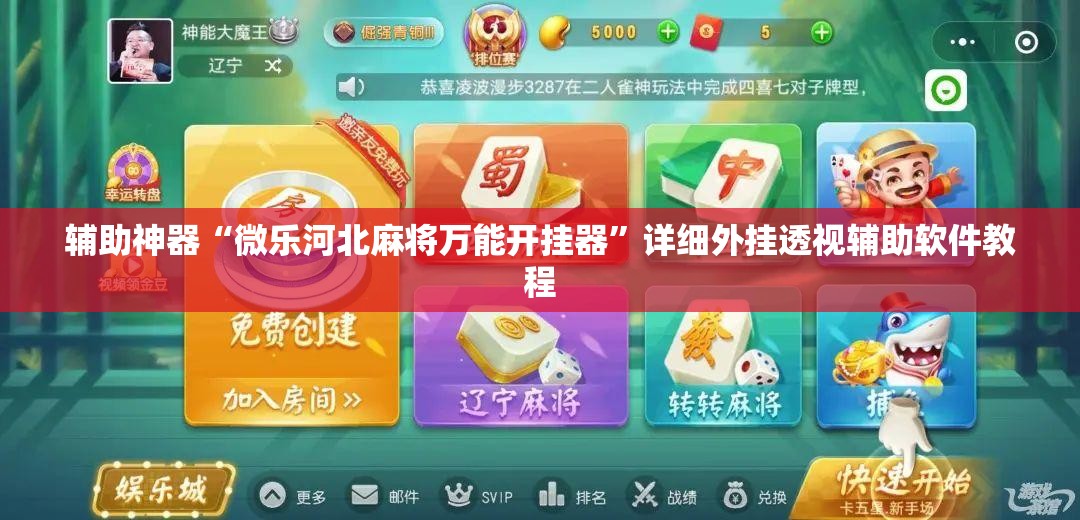 辅助神器“微乐河北麻将万能开挂器	”详细外挂透视辅助软件教程
