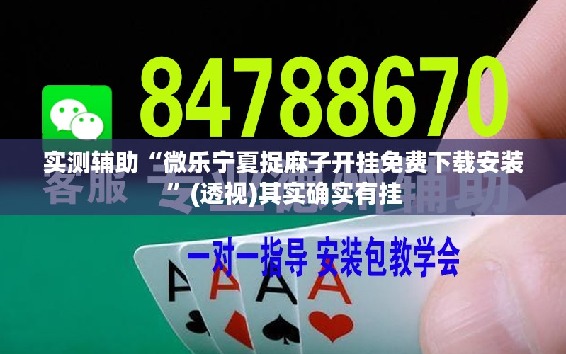 实测辅助“微乐宁夏捉麻子开挂免费下载安装”(透视)其实确实有挂