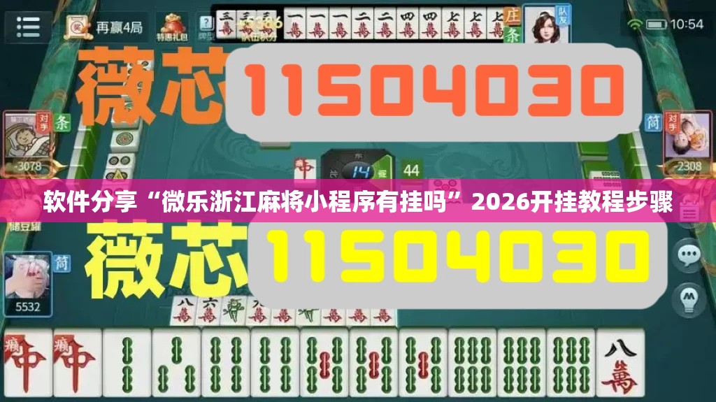 软件分享“微乐浙江麻将小程序有挂吗”2026开挂教程步骤