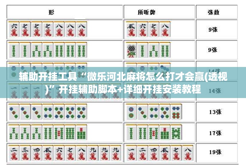 辅助开挂工具“微乐河北麻将怎么打才会赢(透视)	”开挂辅助脚本+详细开挂安装教程