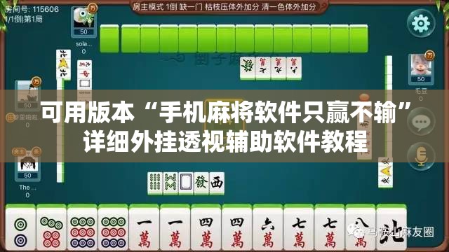 可用版本“手机麻将软件只赢不输”详细外挂透视辅助软件教程
