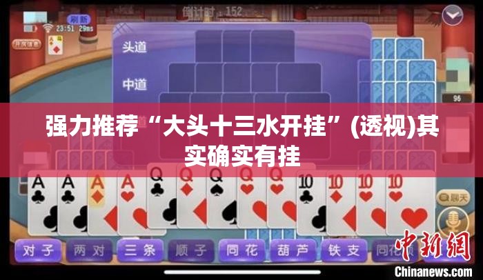 强力推荐“大头十三水开挂”(透视)其实确实有挂