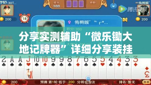 分享实测辅助“微乐锄大地记牌器	”详细分享装挂步骤
