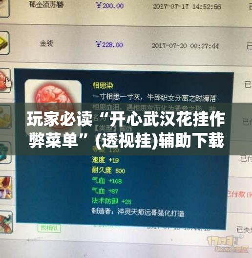 玩家必读“开心武汉花挂作弊菜单	”(透视挂)辅助下载教程