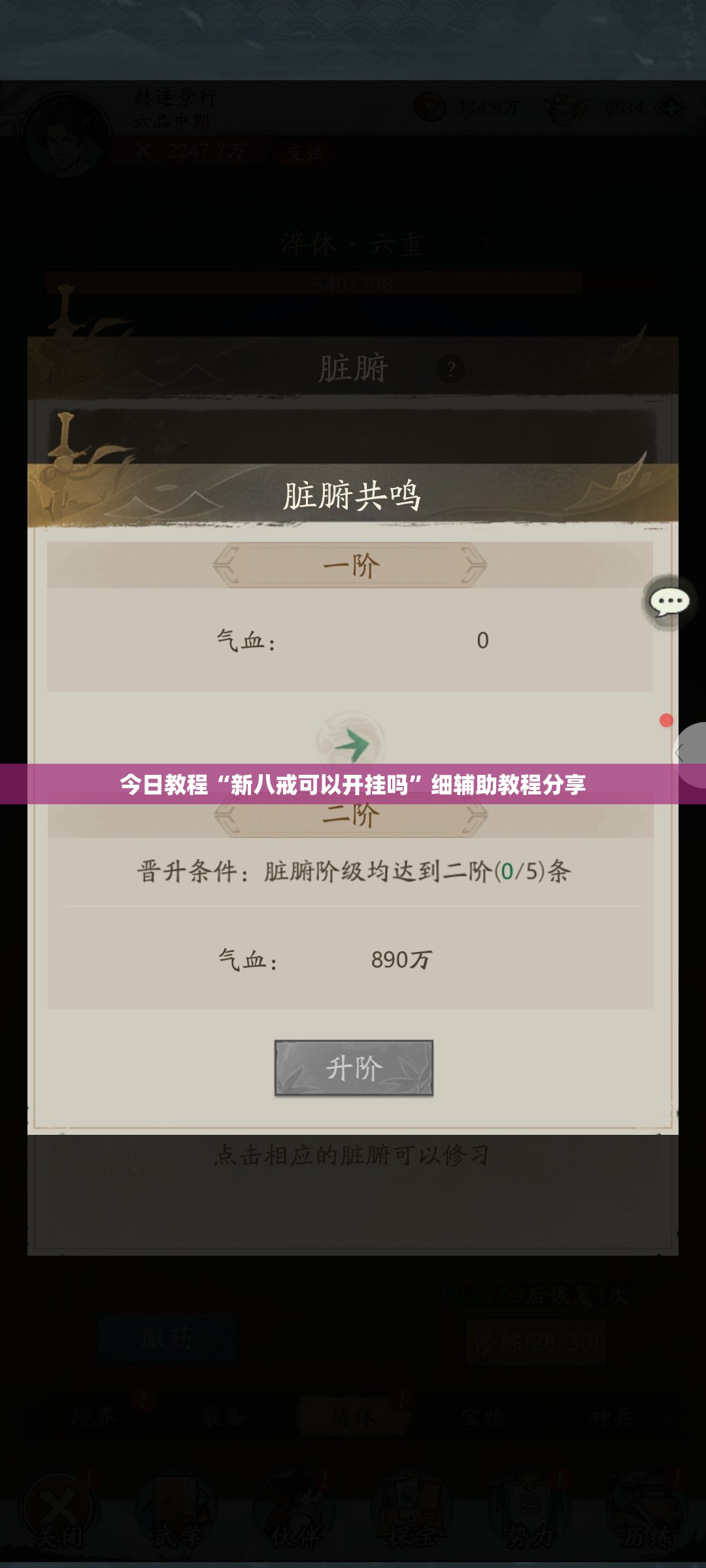 今日教程“新八戒可以开挂吗”细辅助教程分享