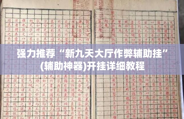 强力推荐“新九天大厅作弊辅助挂”(辅助神器)开挂详细教程