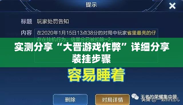 实测分享“大晋游戏作弊”详细分享装挂步骤