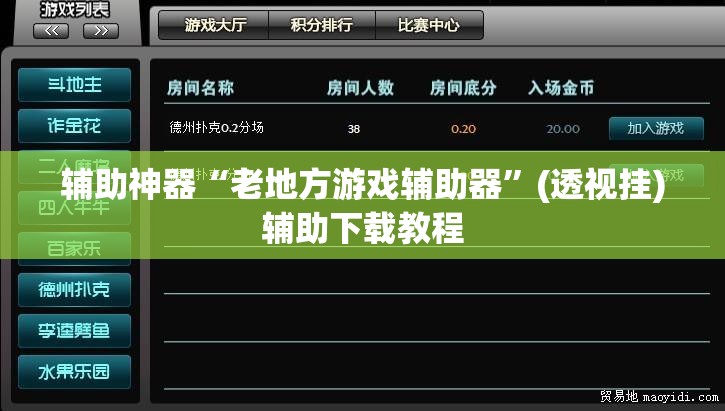 辅助神器“老地方游戏辅助器”(透视挂)辅助下载教程