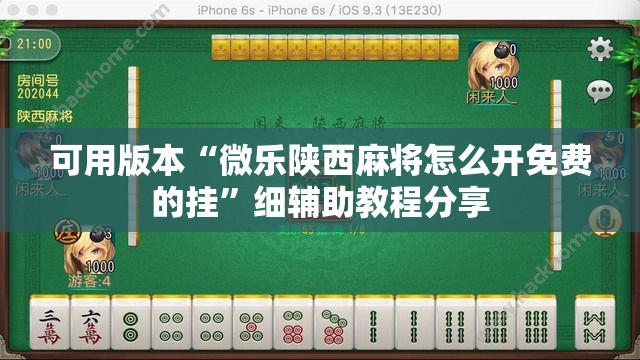 可用版本“微乐陕西麻将怎么开免费的挂	”细辅助教程分享