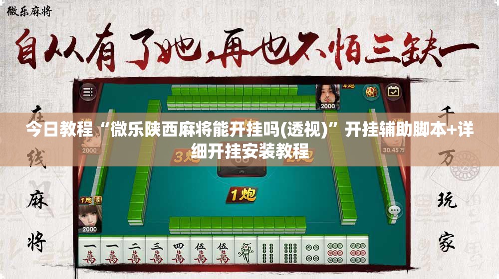 今日教程“微乐陕西麻将能开挂吗(透视)”开挂辅助脚本+详细开挂安装教程