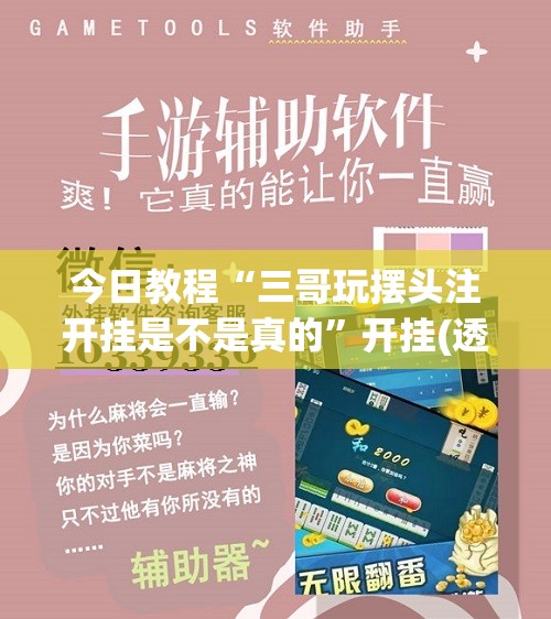今日教程“三哥玩摆头注开挂是不是真的	”开挂(透视)辅助神器