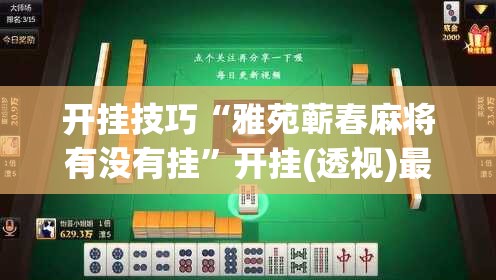 开挂技巧“雅苑蕲春麻将有没有挂”开挂(透视)最新辅助详细