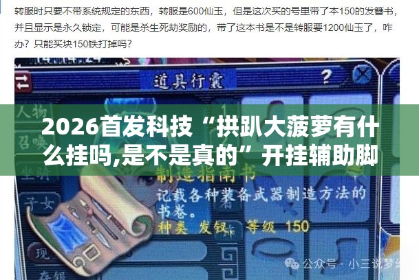 2026首发科技“拱趴大菠萝有什么挂吗,是不是真的”开挂辅助脚本+详细开挂安装教程