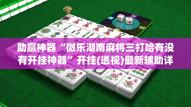 助赢神器“微乐湖南麻将三打哈有没有开挂神器	”开挂(透视)最新辅助详细