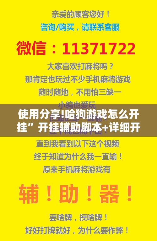 使用分享!哈狗游戏怎么开挂	”开挂辅助脚本+详细开挂安装教程