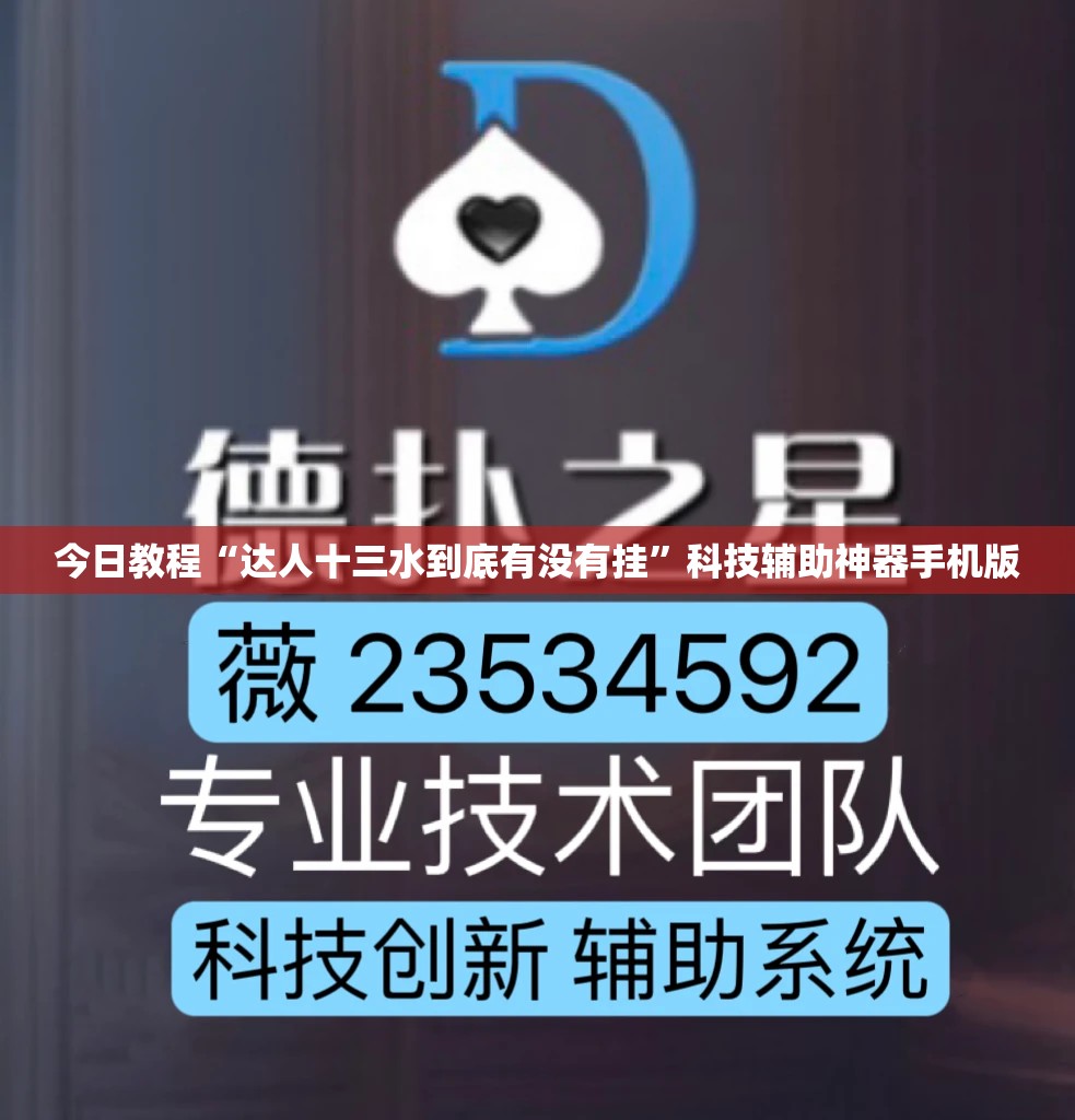 今日教程“达人十三水到底有没有挂”科技辅助神器手机版