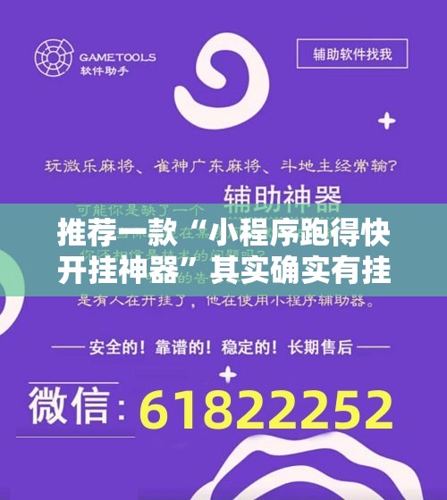 推荐一款“小程序跑得快开挂神器”其实确实有挂