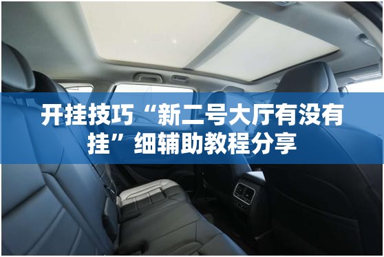 开挂技巧“新二号大厅有没有挂”细辅助教程分享