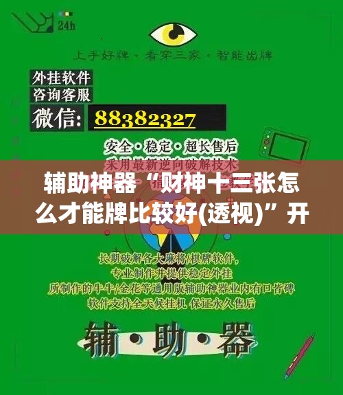辅助神器“财神十三张怎么才能牌比较好(透视)	”开挂辅助脚本+详细开挂安装教程