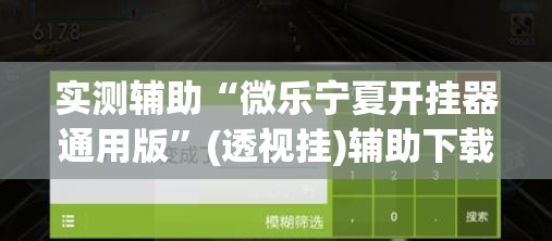 实测辅助“微乐宁夏开挂器通用版”(透视挂)辅助下载教程